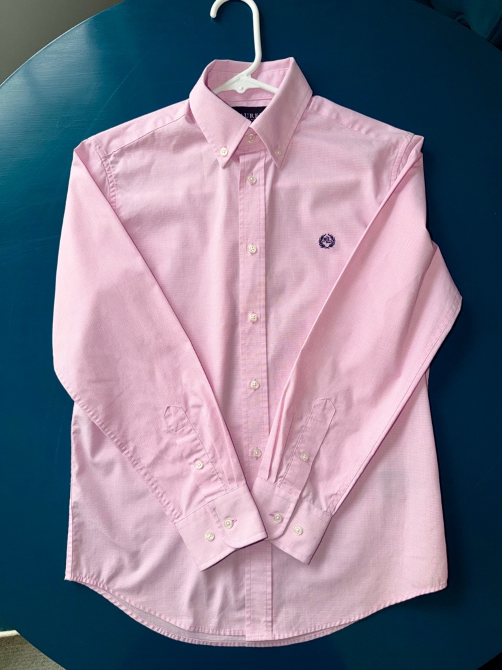 Ralph Lauren Pink Button-Down Oxford Shirt with Embroidered Logo
